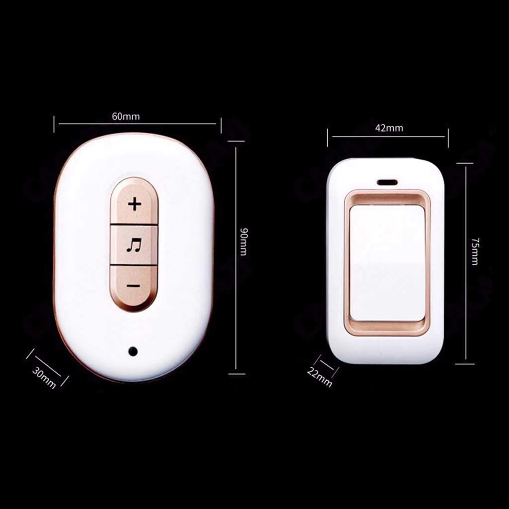 Timbre inalámbrico Resistente al Agua, 48 Canciones con luz Intermitente Inteligente, Timbre autoalimentado, 1 transmisor, 3 receptores, Rango de transmisión ultralargo d,Plata