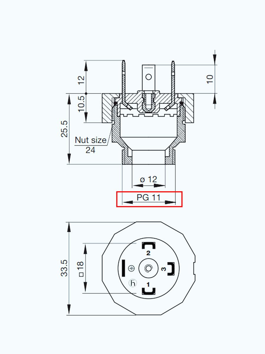 Wtyczka zaworu elektromagnetycznego serii GSP – DIN 43650 typ A, 3P+E, 400 V, 16 A, męska, czarna, IP65, kompatybilna z GSP 311/GSP 3 M20(10Pcs/set)