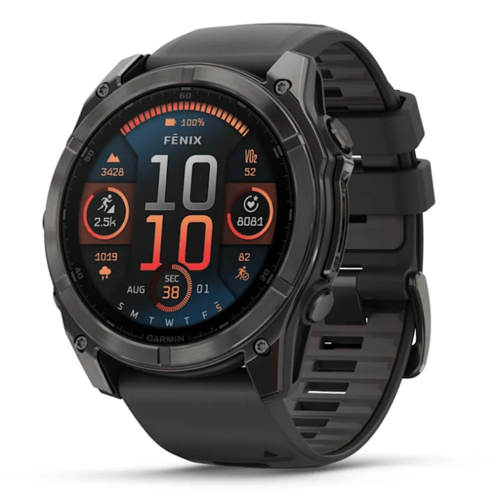 – Garmin fēnix 8 Premium Multisport GPS Smartwatch - 51mm, Slate Gray | AMOLED Touch Screen,Advanced Health and Training Features | Built in LED flashlight with up to 29 days battery life