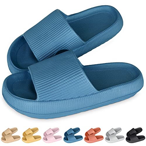 Cozislides Original Slippers Cloudyzz Schlappen Wolke Hausschuhe Gummi Home Slippers Badeschuhe rutschfeste Pantoletten Sommer Garten Badelatschen Flip Flops für Damen Herren Blau 40/41 EU