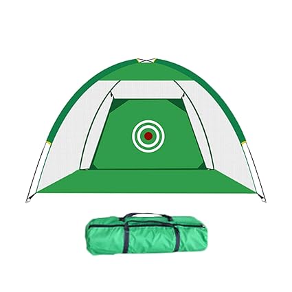 LICHTS Portable Golf Hitting Practice Net Training Aid Driving Range Indoor Green
