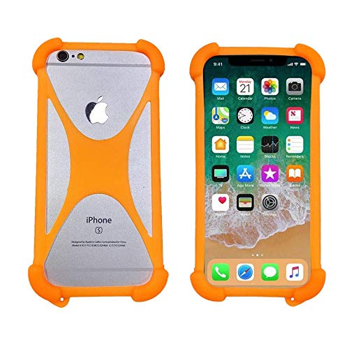 Case for Samsung Galaxy S9 Plus S8 Active S7 Edge S6 S5 S4 S3 S2 Shock-Absorption Bumper Cover Protective Rubber Silicone Phone Case for Samsung Galaxy S Duos S7562 Trend S7580(Orange