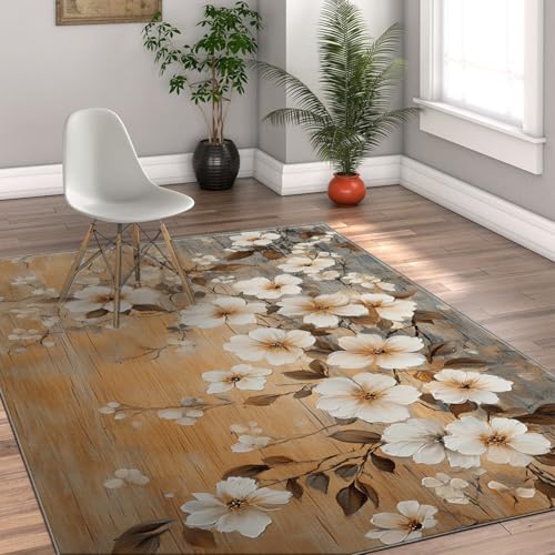 Tapis fleuri 200x300cm antidérapant idéal pour réchauffer le salon - 4