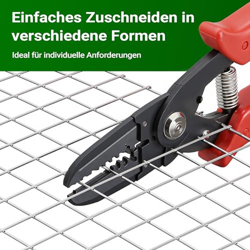 Wiltec Maschendrahtzaun 1x5 m 100 cm hoch 0,75 mm stark 19x19 mm Maschengröße, Volierendraht 4-Eck aus Stahl verzinkt, Drahtgitter, Vogeldraht