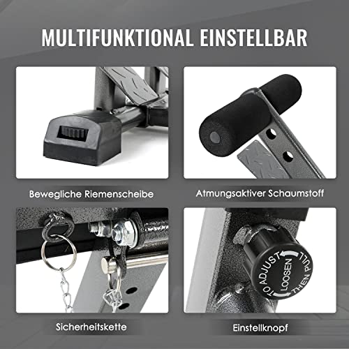 ISE Verstelbare Romeinse stoel, multifunctionele Romeinse stoel, rugtrainer, opvouwbare hyperextension-bank, in hoogte verstelbaar, inklapbaar fitnessapparaat voor thuis - Afbeelding 4