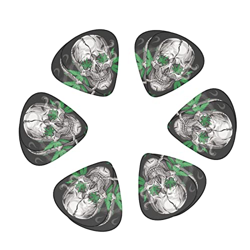 Lot de 12 médiators de guitare avec tête de mort vert-marijuana noir pour guitare électrique, basse acoustique, cadeau idéal pour les amateurs de guitare acoustique - Les Beatles, Paul McCartney, John Lennon, RIngo Starr, George Harrison Lot de 12 médiators de guitare avec tête de mort vert-marijuana noir pour guitare électrique, basse acoustique, cadeau idéal pour les amateurs de guitare acoustique – Image 3