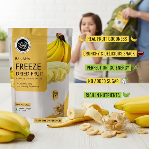 Image of FzyEzy Freeze-Dried Fruit Snacks - 100% Natural, Crunchy & Healthy Real Fruit Bites | No Sugar, No Preservatives | Gluten-Free, Vegan Snack | Travel Friendly | Assorted Fruits Pack (20gm)