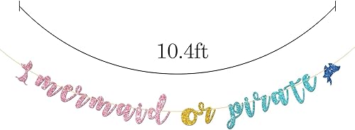 Miniatura 2 de Talorine Cartel de revelación de género de sirena o pirata, decoración de fiesta de baby shower, suministros para fiesta de revelación de género de