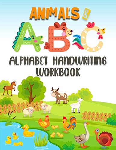 Animals ABC Alphabet Handwriting Workbook: Cursive Handwriting Workbook For Kids