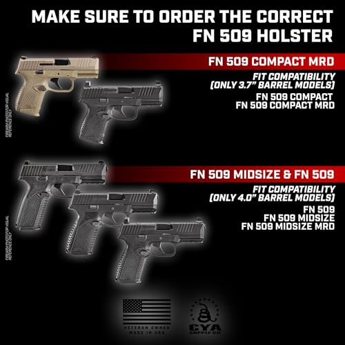 image for CYA Supply Co.- Black Optics Ready IWB Holsters - Fits FN 509 Midsize 