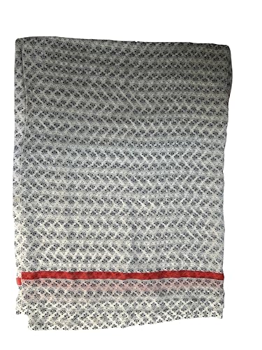 Image of Yash Gallery Women's Poly Chiffon White Hand Block Print Dupatta for Women's and Girls