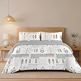 H HANSEL HOME Funda Nórdica Cama 90 – 3 Piezas – 100% Microfibra Suave y Transpirable – Funda Edredón 150x220 cm, Funda Almohada 50x90 cm - Geometricas