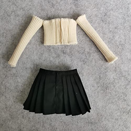 Ssbeauty M 1/6 Scale Figure Clothes Sweater Top+Skirt Outfit Costume For 12 Inch Female Action Figure Phicen/Tbleague (White) #TOP6