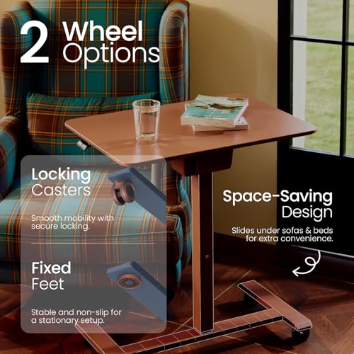 Image of TopJob ANYDESK FOLD Mobile Standing Desk, Portable with Lockable Wheels, Foldable Stand Desk, Rolling Computer Workstations, Used for Home, Couch Side Table, Bedside Table in Bed Room Kitchen