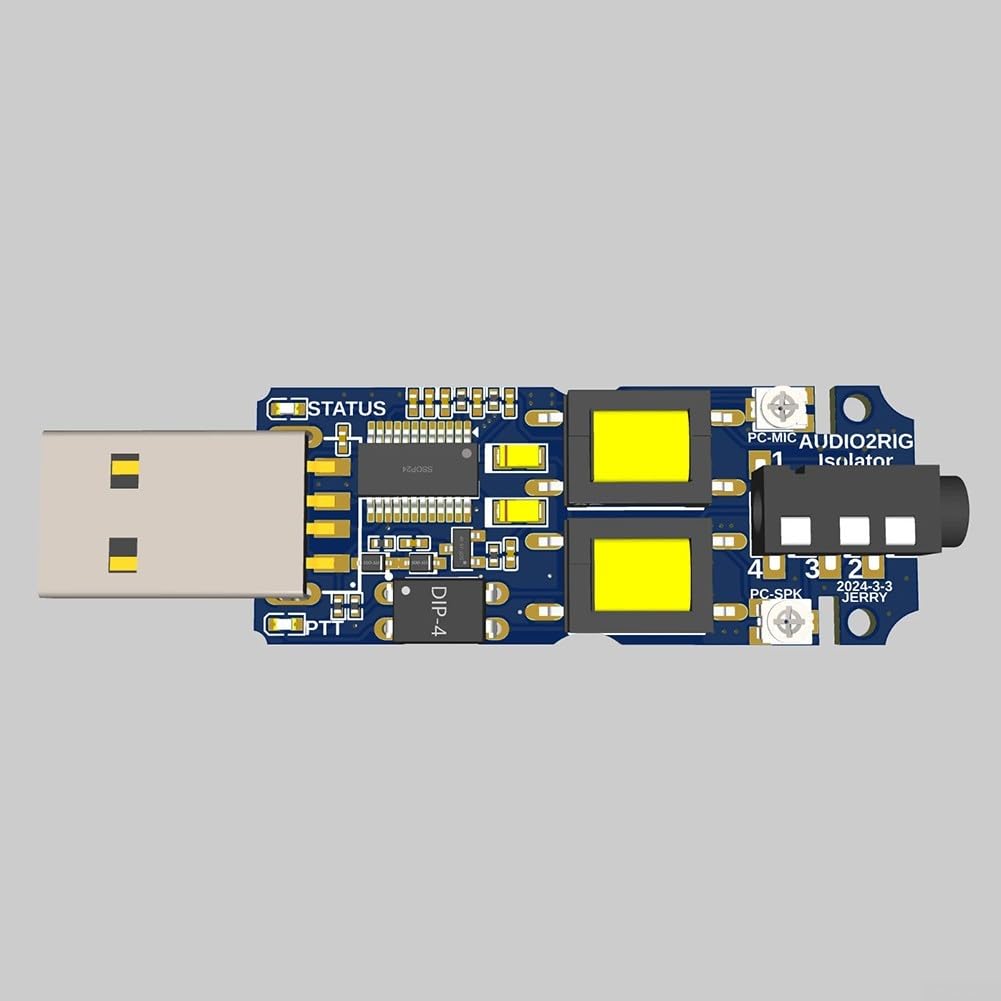 Ham Radio USB per adattatore audio con controllo PTT porta seriale e isolamento accoppiatore ottico per interfaccia modalità digitale (con connettore)