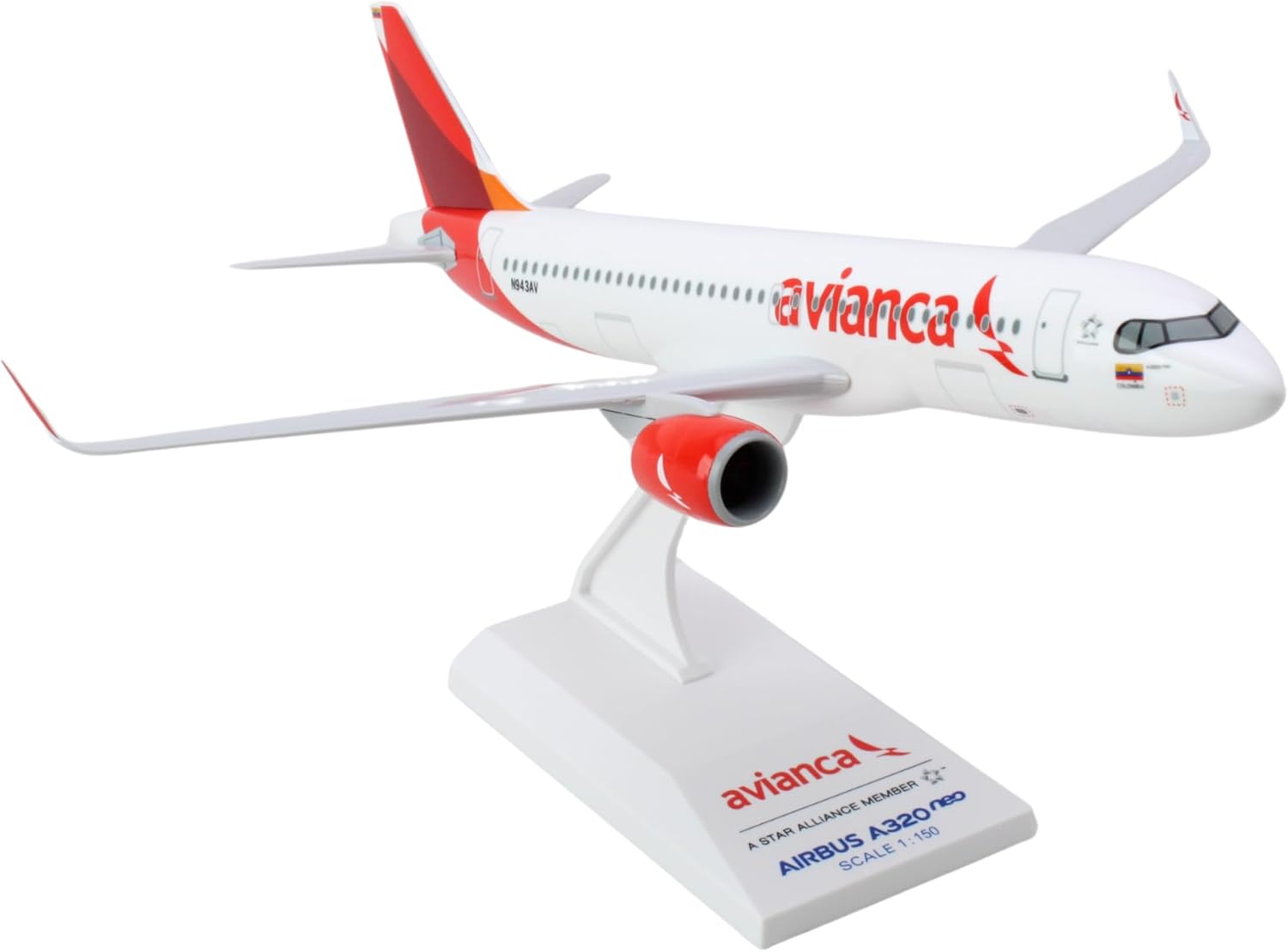 SkyMarks Avianca Airbus A320neo 1/150 Scale Snap-Fit Display Model – Officially Licensed Collectible for Ages 14+