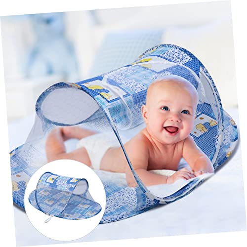 BIUDECO Barraca De Praia Para Barcos Para Bebês Barraca Portátil Para Bebês Berço Portátil Azul Lunh