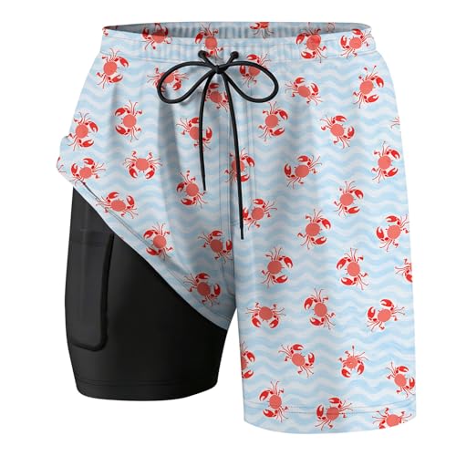 Pantalones cortos de baño divertidos y ligeros de secado rápido