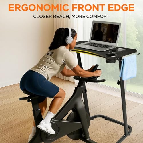 Image of VTORY Adjustable Standing Desk for Walking Pad Treadmill, Desk for Bike /Cycling, Stand Table for Treadmill Walking Pad, Bike /Walking Pad /Treadmill Trainer Desk Stand, Attachment, Bar for Walking Pad