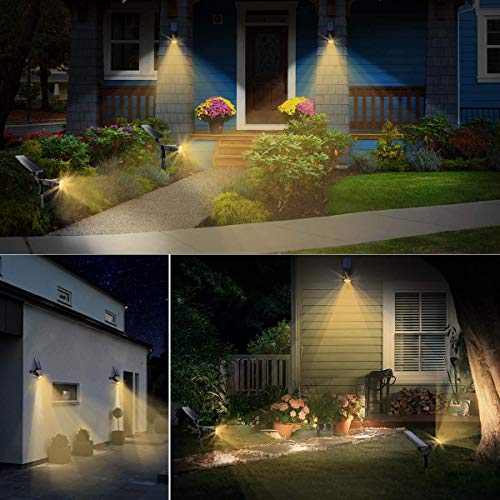 Urpower Solar Lights Outdoor, Adjustable Solar Spot Lights Outdoor Spotlight 2-In-1 Waterproof Solar Landscape Lights Wall Light, Dusk-To-Dawn Solar Powered Lights For Yard, Garden (Warm White 2 Pack) #TOP6