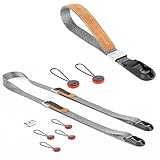 Peak Design Compact Strap Pack Ash - Set mit Leash-Kameragurt und Cuff-Handschlaufe - für DSLM-Kameras, Kompaktkameras und kleine Einsteiger-DSLRs