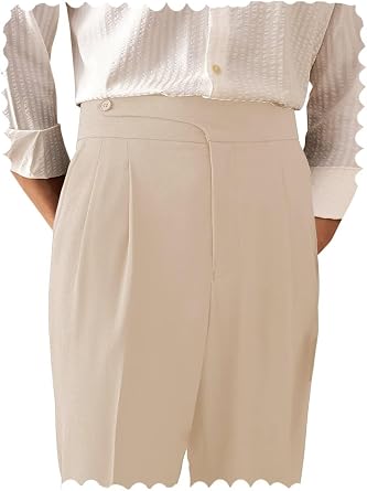 Mens Dress Pants Slim Fit Stretch Pants Pleated Flat Front Office Business Trousers