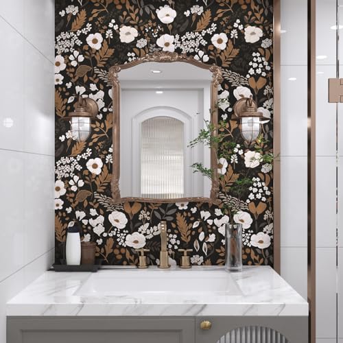 Papel tapiz extraíble autoadhesivo floral para renovar muebles dañados 5