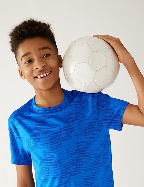 Image of Marks & Spencer Goodmove Unisex Kids Printed Polyester Round Neck Regular Fit T Shirt