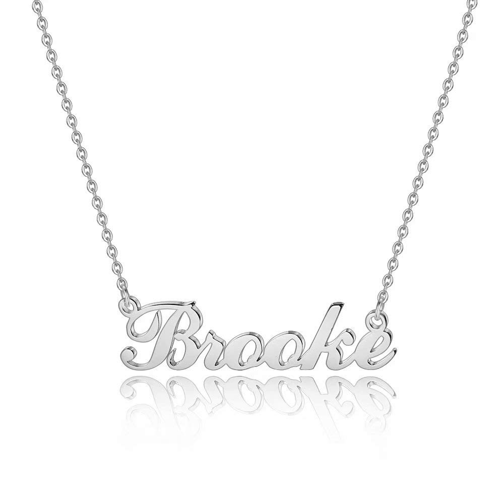 HidepooName Necklace Personalized – Stainless Steel Name Pendant Necklace,Dainty Letter Name Necklace Chain Custom Personalized Jewelry Gifts for Women