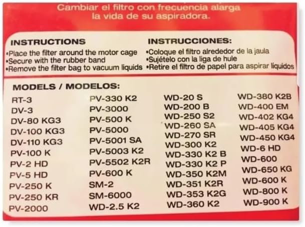 Filter For Koblenz Vacuum Cleaner Mod 45-0389-2