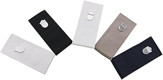 5PCS Pants Waist Extension Buttons Dress Hooks 3 Position Adjustable Grommets Seamless Removable Waist Small to Large Buttons Waist Expansion Retractable Hidden Fabric Strips