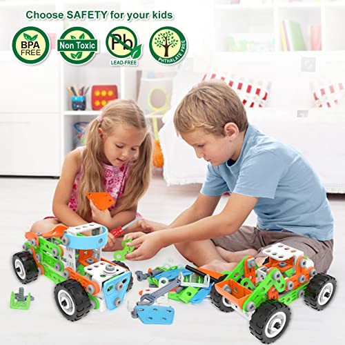 MOONTOY 218PCS STEM Toys Building Toy for Kids Ages 4-8 Boys,Birthday Gifts Game Educational Stem Projects for 5+ Year Old,Building Block Creative Stem Activities for Kids Ages 5-7 4-8 6-8 8-12 Boys - Thumbnail 3