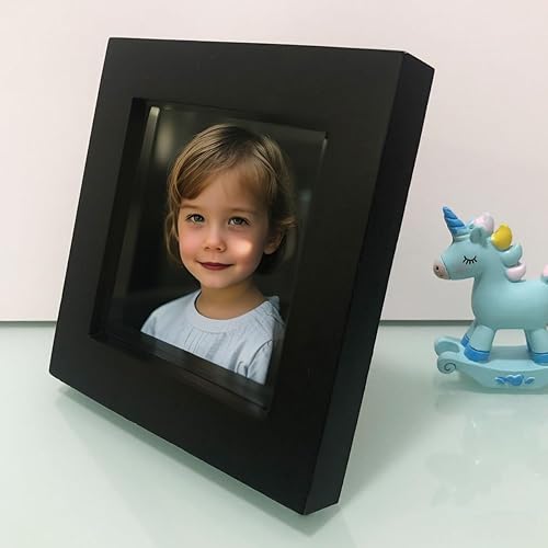 Miniatura 6 de ZXT-parts Marco de fotos de 4 x 4 pulgadas, cuadrado pequeño, marco de madera maciza, panel de vidrio real, exquisita mano de obra. Colocado en la