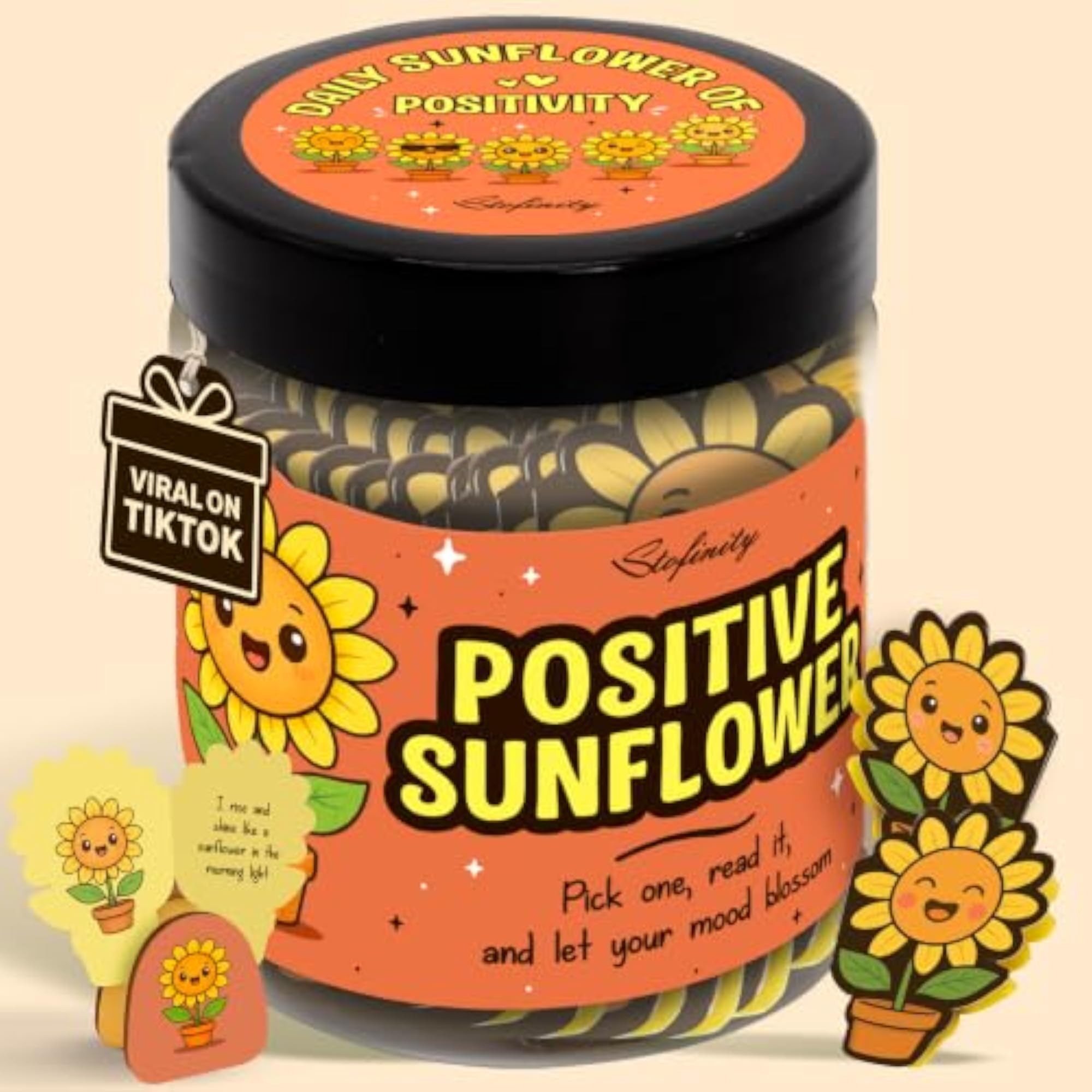 Positive Sunflower Support Jar (Cute version)