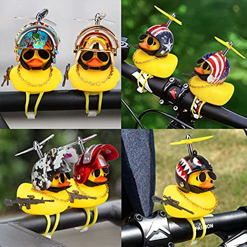 Image of wonuu Rubber Duck Car Ornaments, Squeeze Duck Dashboard Decorations Bicycle Decor for Cycling Motorcycle & Bicycle Accessories Decorations (Digital Camo-L&G)