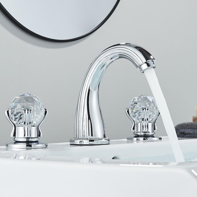 Robinetterie de salle de bain Hownifety mélangeur 3 trous pour vasque familiale moderne
