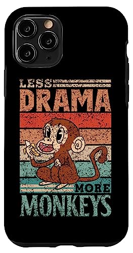 Less Drama More MonkeysiXEh}EAEL[ o[ L[Y  Ȃ X}zP[X iPhone 11 Pro p