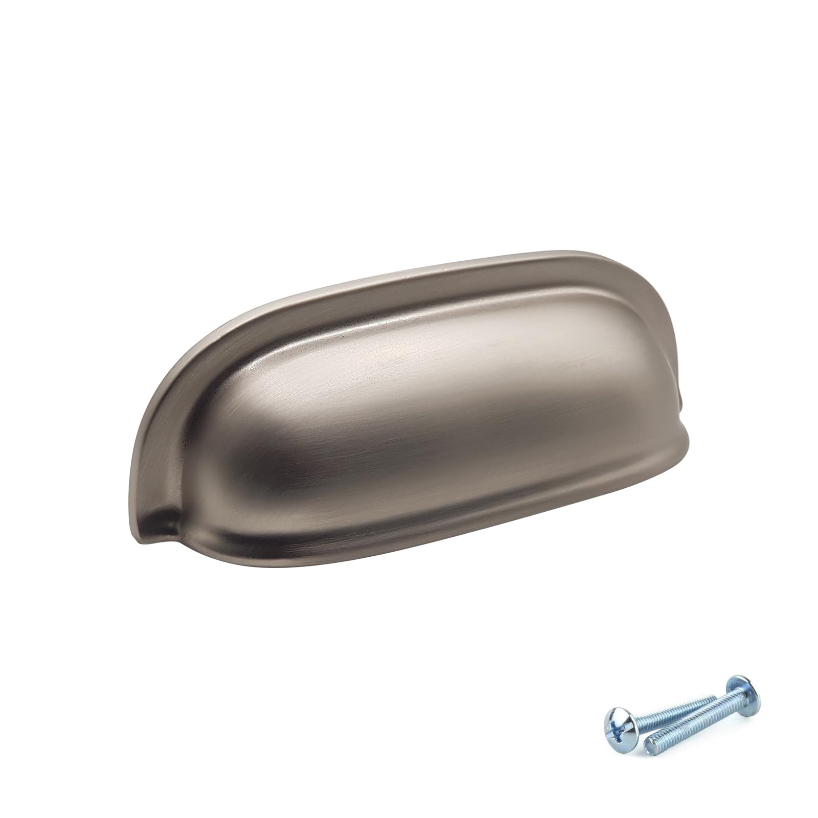 M4tec Brushed Nickel Cup Kitchen Cupboard Door Handles, Kitchen Cabinet Door Handles, And Drawers, Bedroom Furniture Pull Handles - Vg5 Series: 64 Mm