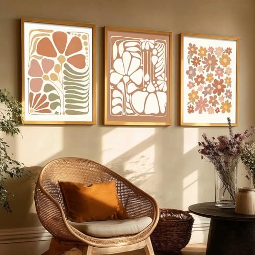 Image of kotart Boho Painting Wall Art Home Decoration Paintings With Frame For Living Room Bed Room Hotel Wall Decor Digital Reprint Set of 3 (19X25 inch)