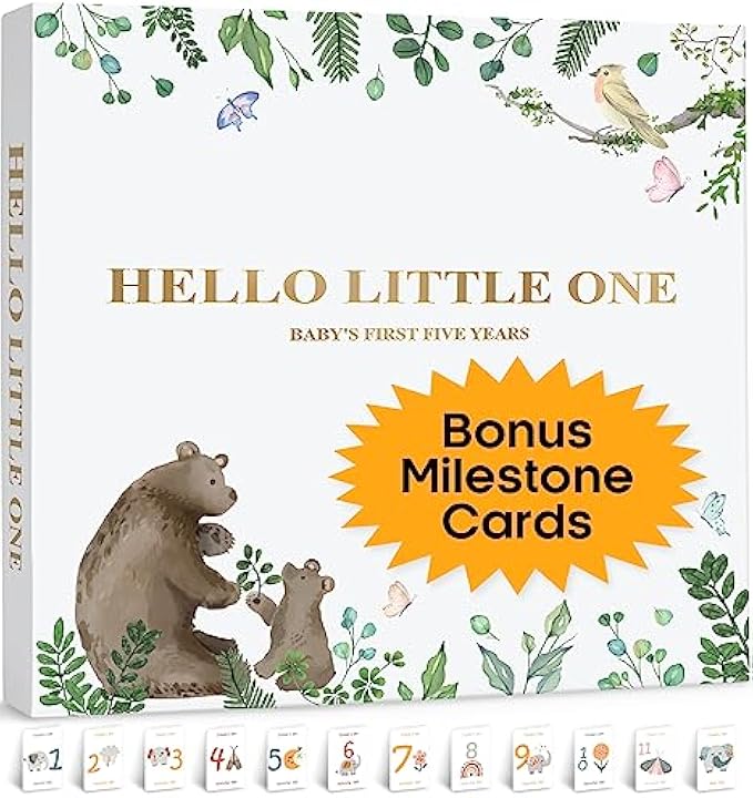 Baby Memory Book Journal for Boy or Girl,First 5 Year Baby Books for New Parents Keepsake, Baby Album Books for Baby Shower Gift to Record Every Event from Birth to Age 5