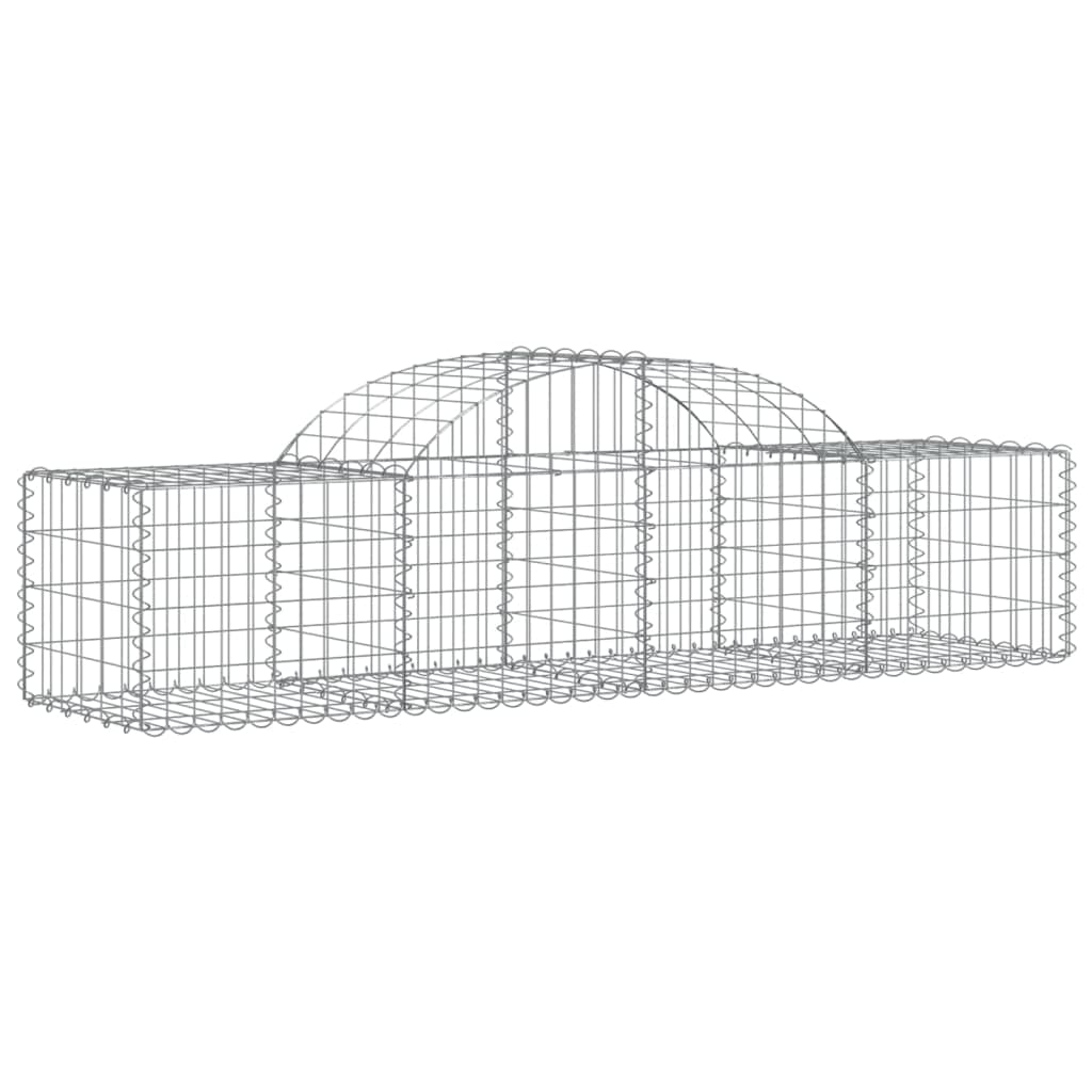 Kosze gabionowe 13 sztuk 200 x 50 x 40 / 60 cm z ocynkowanego żelaza do ogrodu, bariery dekoracyjnej i dźwiękochłonnej ze wzmocnionymi haczykami