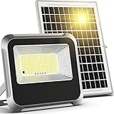 Engrepo Solar Light Outdoor, 10000mAh Luces Solares Solar Powered Security Flood Light Outside 3000LM IP65 Waterproof Dusk to Dawn with Remote Control and 8.2 ft Cable for Yard, Garden, Shed, Barn.