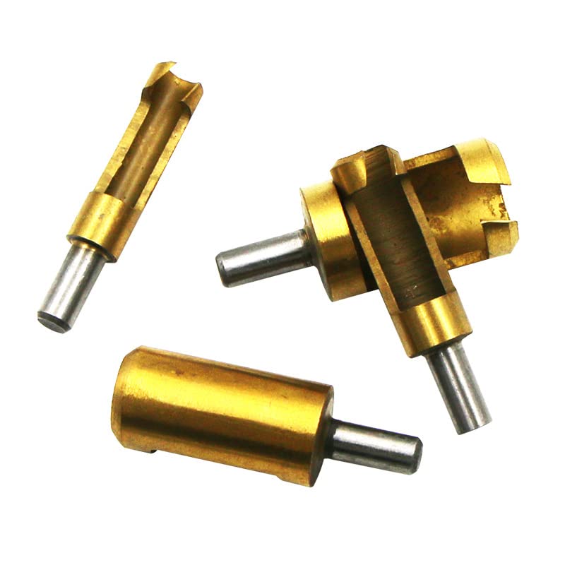4pcs Wood Plug Hole Titanium Coated Cutter Drill Bits Set 6mm/10mm/13mm/16mm Cutting Dowel Power Woodworking Cork Hole Saw Tool Round Shank