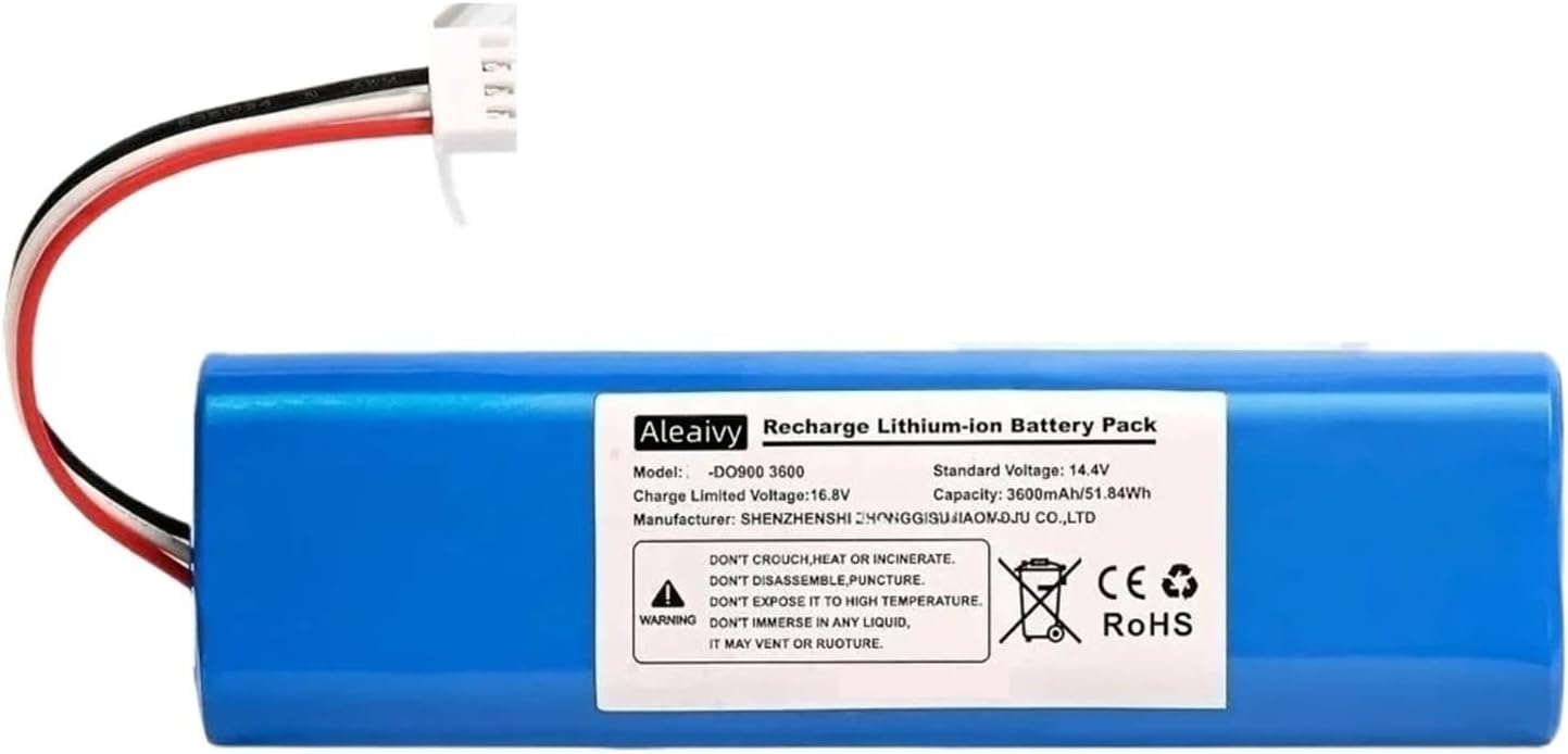14.4V 3500mAh Replacement Battery,Compatible For Ecovacs，Deebot Ozmo 900 901 905 920 930 937 N8 N8 Pro Robot Vacuum Cleaner Li-ion(3500mAh)