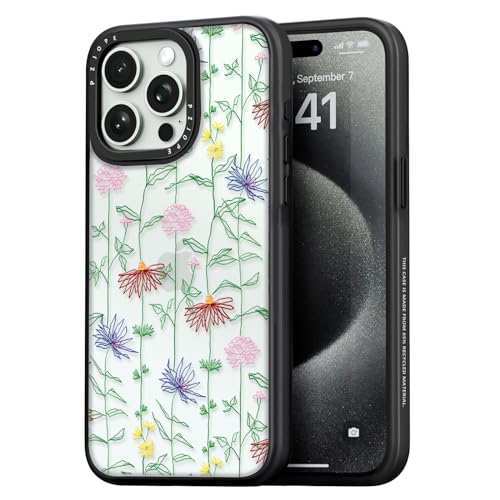 Coque protection iPhone 15 Pro Max esthétique transparente fleur