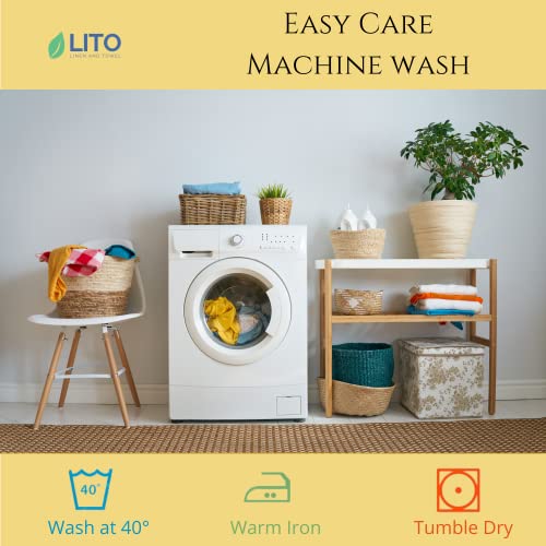 Lito Linen And Towel Kitchen Towels | 100% Cotton Dish Towels Premium Quality | 20"X28" Herringbone Yellow Stripe 6-Pack | Hand Towels, Tea Towels, Dish Cloth| Highly Absorbent Bar Towels #TOP7