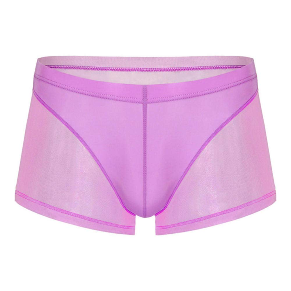 2PCS Männer Sexy Nahtlose Unterwäsche Männer Ultradünne, halbtransparente Boxershorts Männliche, niedrige Mesh Slips Homme Herren Höschen Boxershorts-Farbe4_M.