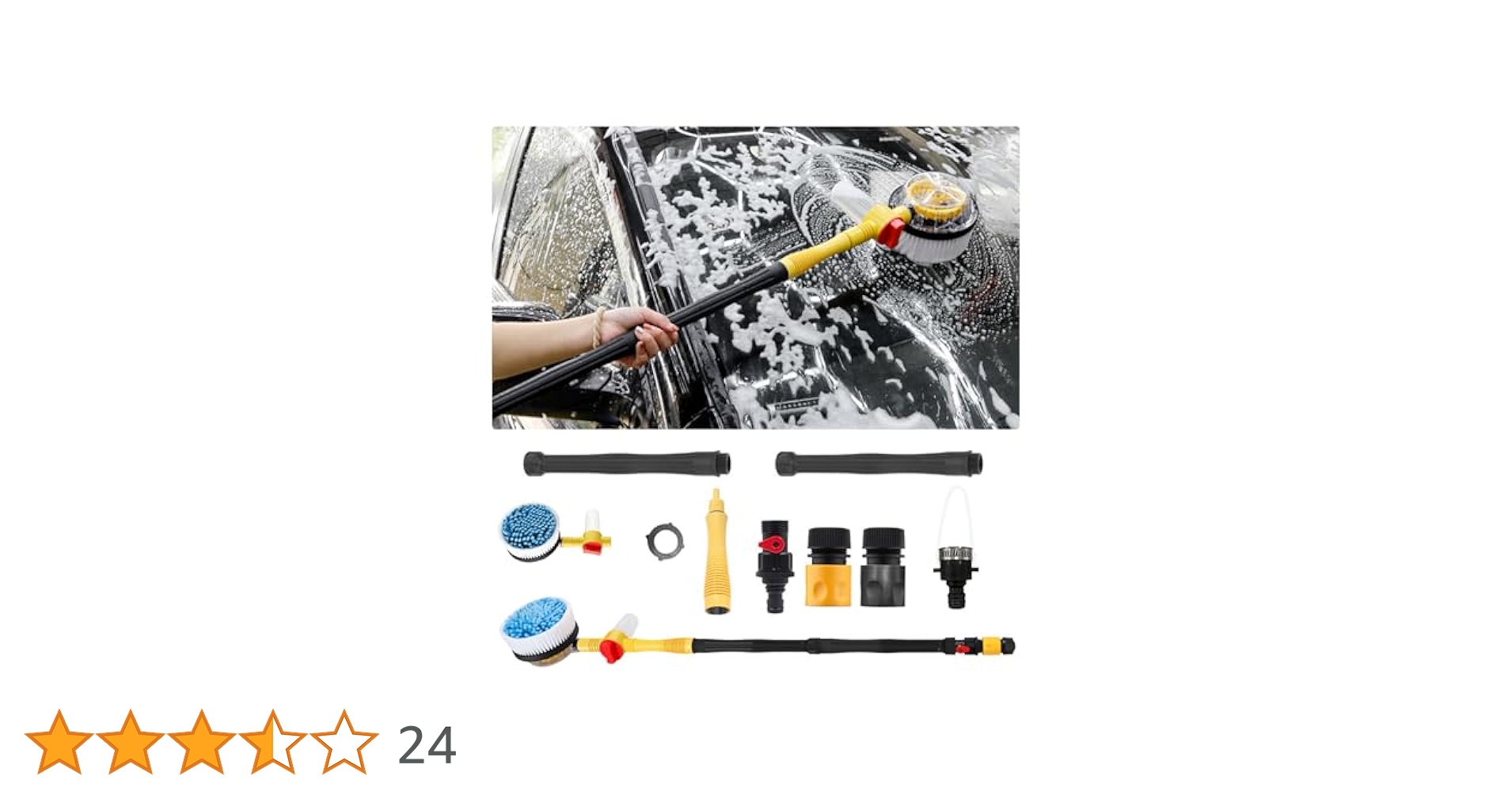 Amazon | Ziciner 回転洗車ブラシ 自動泡 自動洗浄ブラシ ロング