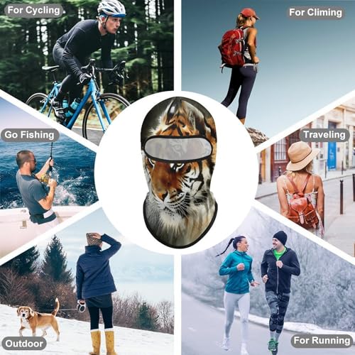 Balaclava para Hombre Máscara de Esquí Tigre Cubierta de Cara para Invierno y Ciclismo miniatura 6