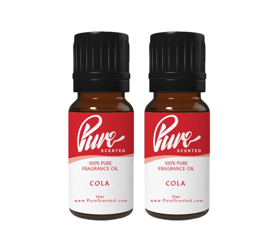 Pure Scented 20ml Fragrance Oils - 2 x 10ml Suitable for Candles, Soaps, Slime, Diffusers, Cosmetics, Wax Melts, Designer (2 x 10ml, Cola)